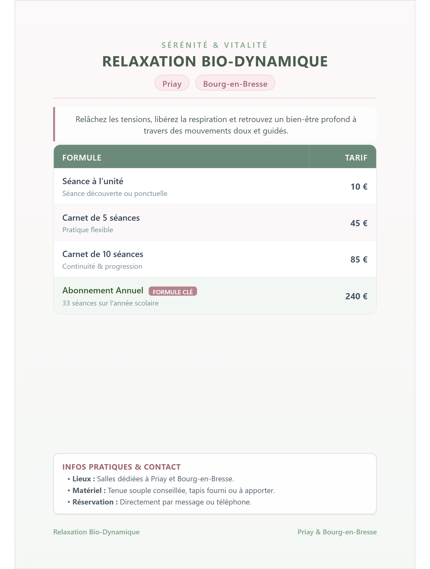 Cours de Relaxation-Bio-Dynamique à Bour en Bresse